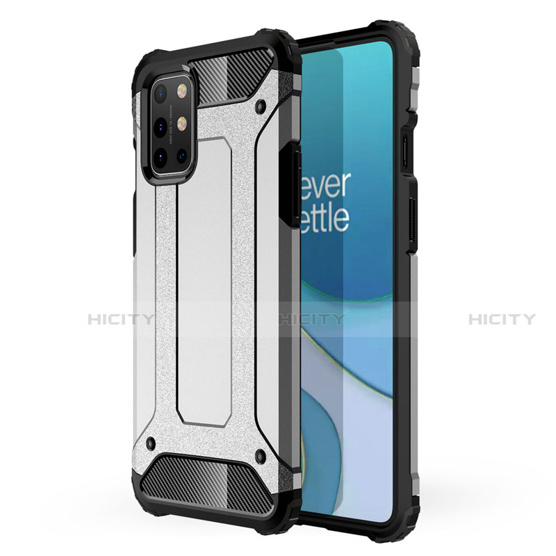 Funda Bumper Silicona y Plastico Mate Carcasa para OnePlus 8T 5G Plata