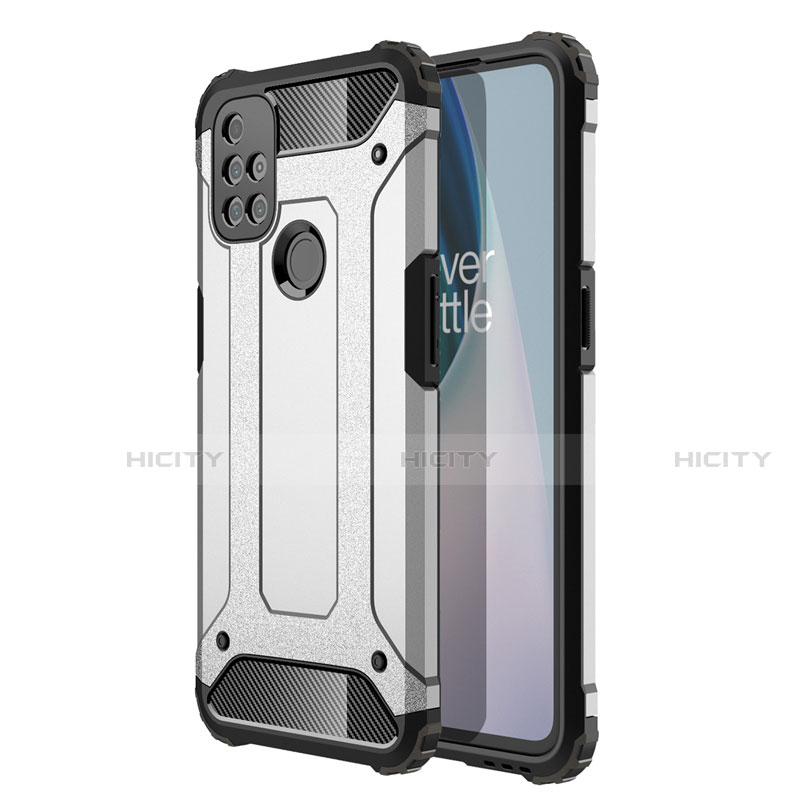 Funda Bumper Silicona y Plastico Mate Carcasa para OnePlus Nord N10 5G Plata