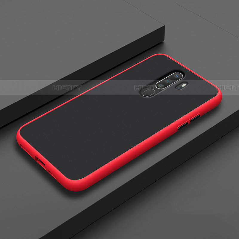 Funda Bumper Silicona y Plastico Mate Carcasa para Oppo A11 Rojo