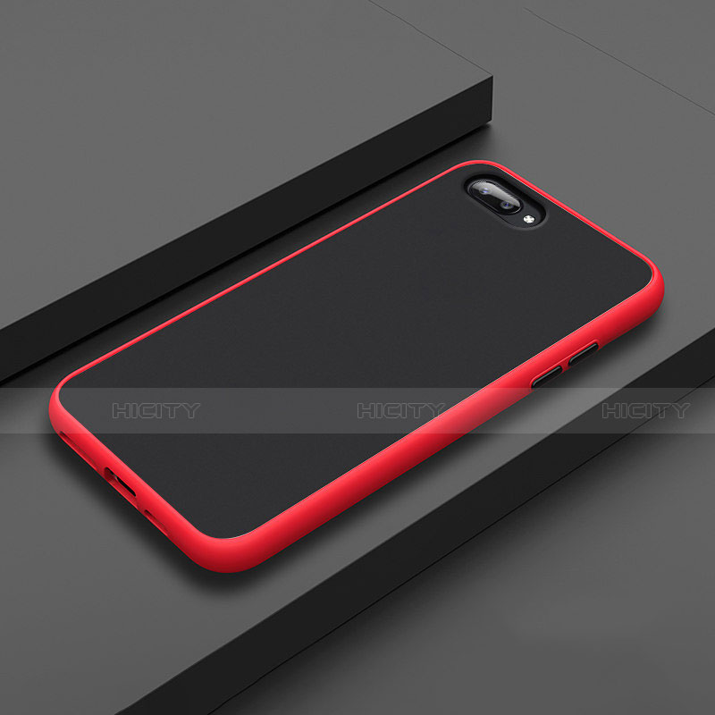 Funda Bumper Silicona y Plastico Mate Carcasa para Oppo A12e Rojo