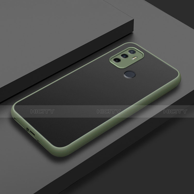 Funda Bumper Silicona y Plastico Mate Carcasa para Oppo A32 Ejercito Verde