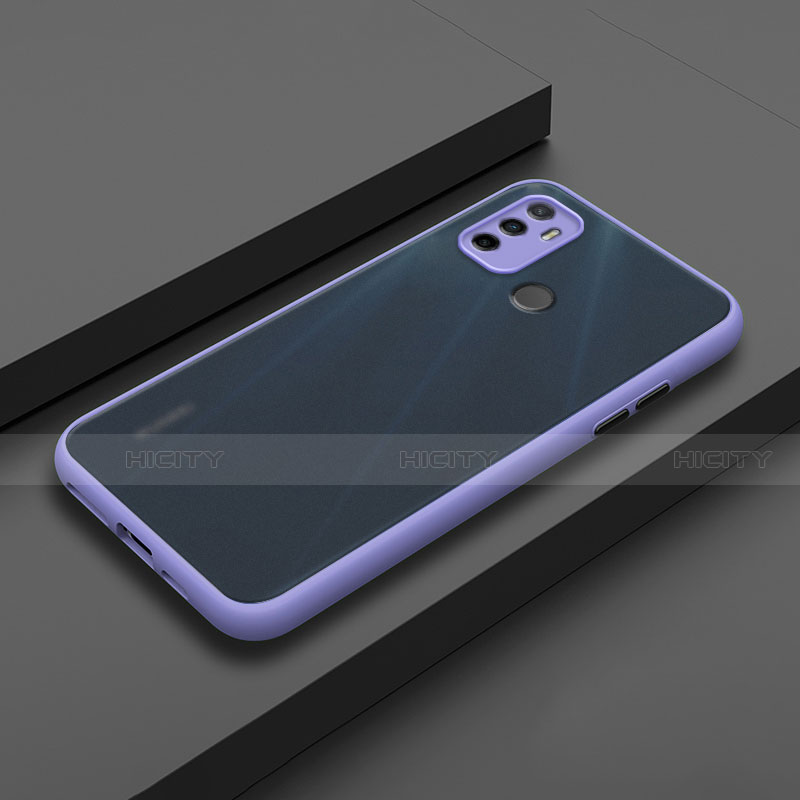 Funda Bumper Silicona y Plastico Mate Carcasa para Oppo A53 Morado