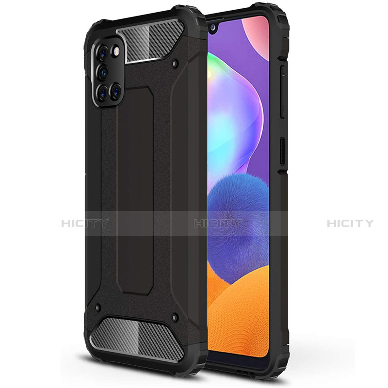 Funda Bumper Silicona y Plastico Mate Carcasa para Samsung Galaxy A31 Negro