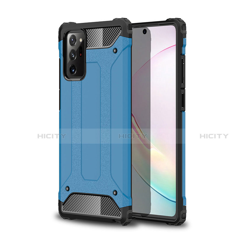 Funda Bumper Silicona y Plastico Mate Carcasa para Samsung Galaxy Note 20 5G Azul Cielo