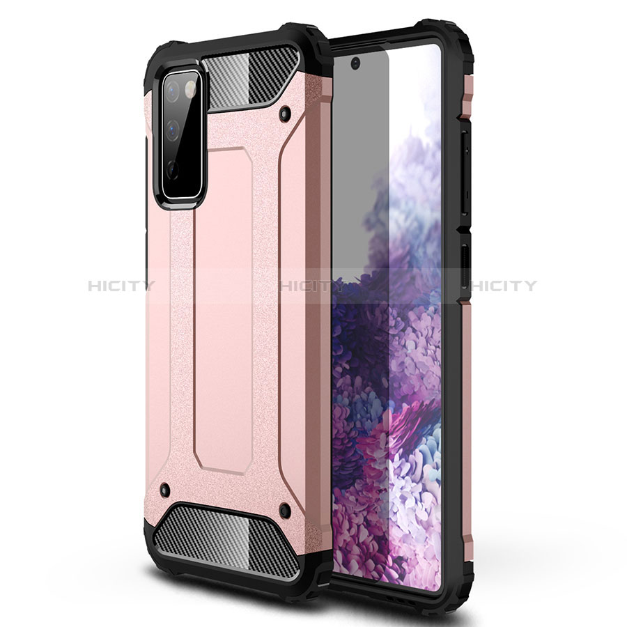 Funda Bumper Silicona y Plastico Mate Carcasa para Samsung Galaxy S20 FE 4G Oro Rosa