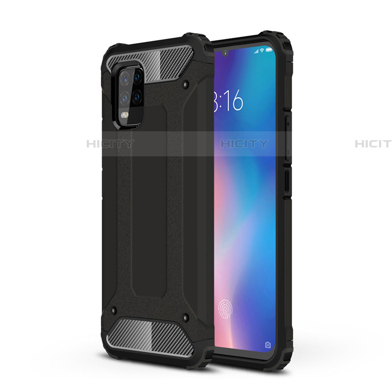 Funda Bumper Silicona y Plastico Mate Carcasa para Xiaomi Mi 10 Lite Negro