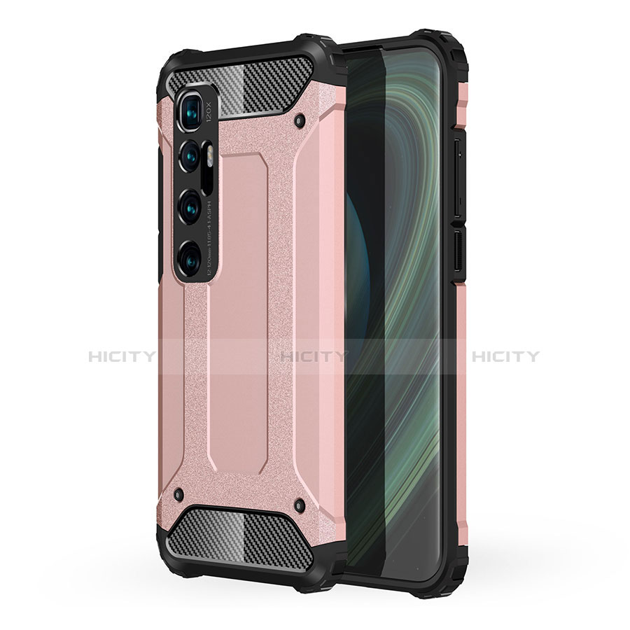 Funda Bumper Silicona y Plastico Mate Carcasa para Xiaomi Mi 10 Ultra Oro Rosa