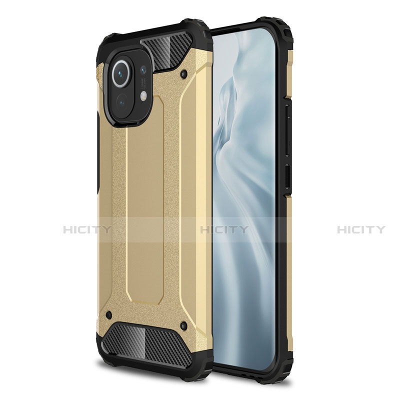 Funda Bumper Silicona y Plastico Mate Carcasa para Xiaomi Mi 11 Lite 4G Oro