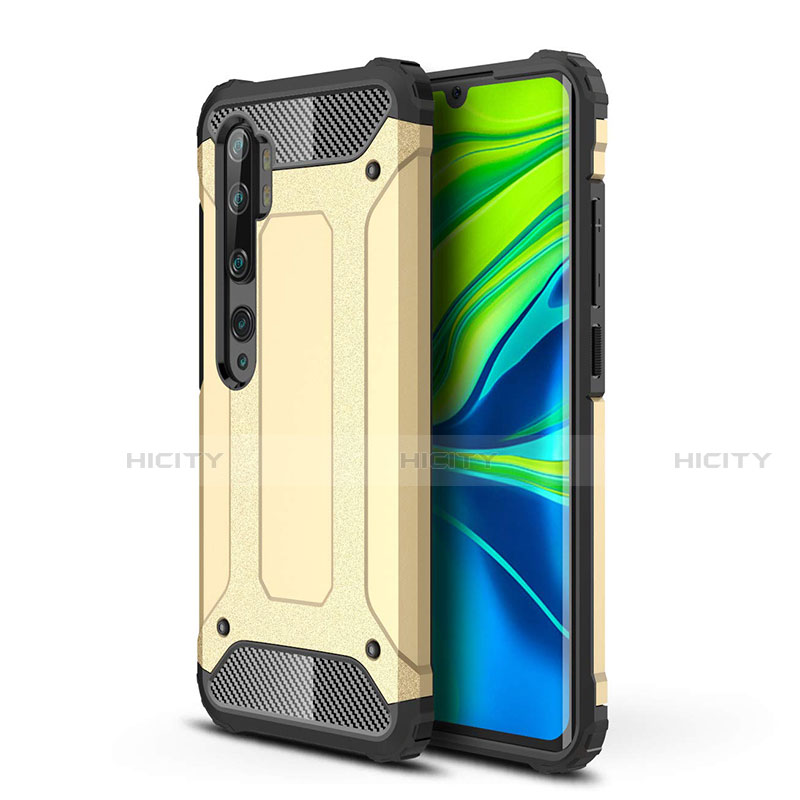 Funda Bumper Silicona y Plastico Mate Carcasa para Xiaomi Mi Note 10 Oro