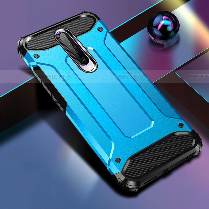 Funda Bumper Silicona y Plastico Mate Carcasa para Xiaomi Poco X2 Azul Cielo