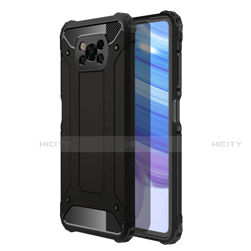 Funda Bumper Silicona y Plastico Mate Carcasa para Xiaomi Poco X3 Pro Negro