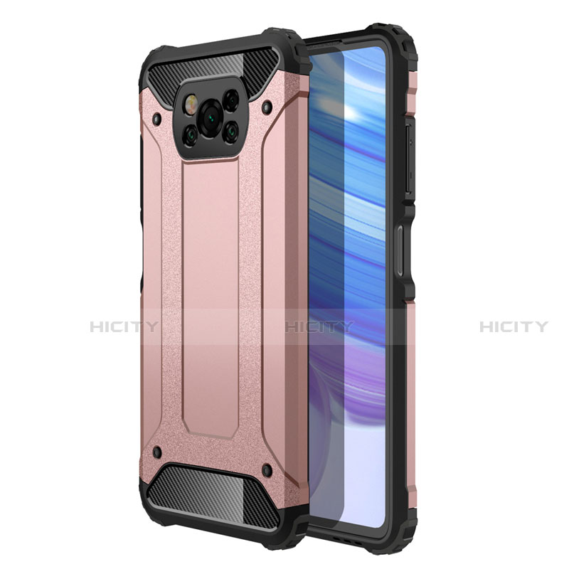 Funda Bumper Silicona y Plastico Mate Carcasa para Xiaomi Poco X3 Pro Oro Rosa