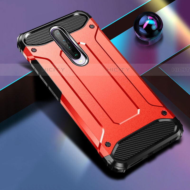 Funda Bumper Silicona y Plastico Mate Carcasa para Xiaomi Redmi K30 5G Rojo