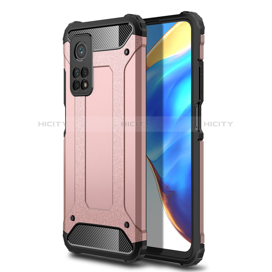 Funda Bumper Silicona y Plastico Mate Carcasa para Xiaomi Redmi K30S 5G Oro Rosa