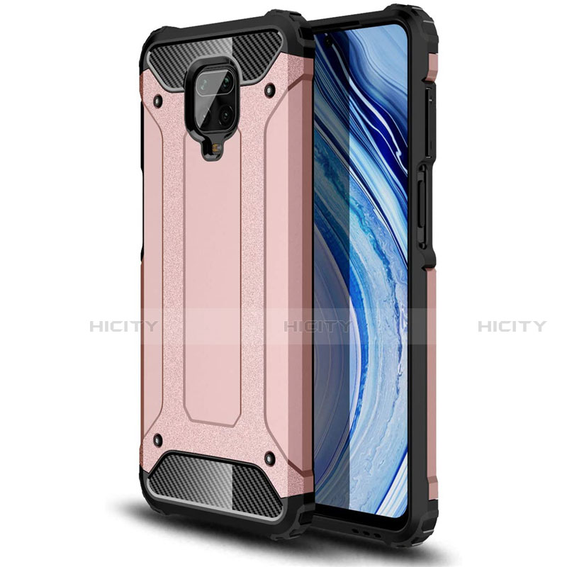 Funda Bumper Silicona y Plastico Mate Carcasa para Xiaomi Redmi Note 9 Pro Max Oro Rosa