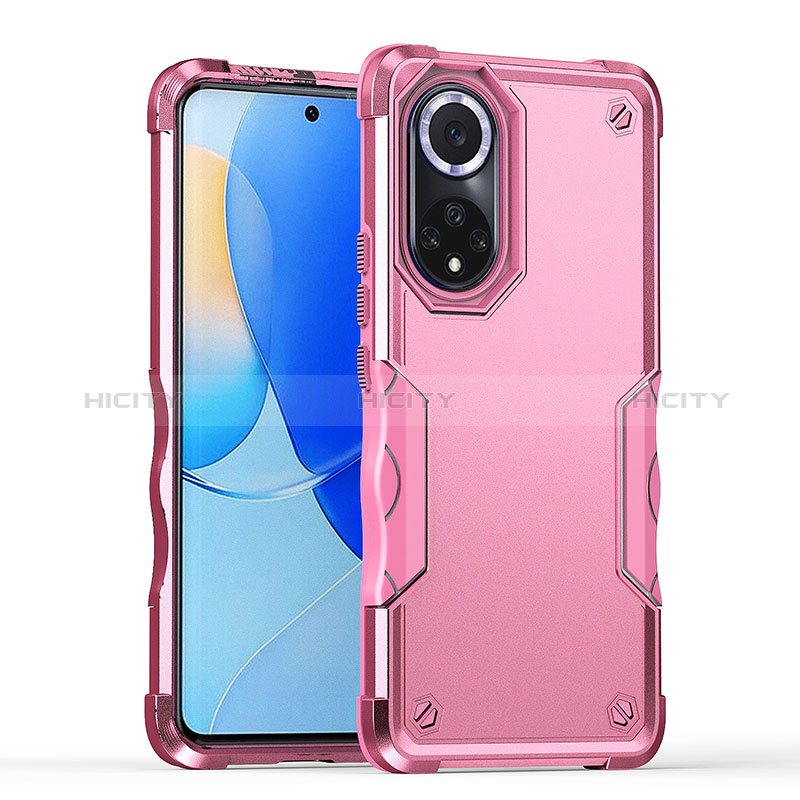 Funda Bumper Silicona y Plastico Mate Carcasa QW1 para Huawei Nova 9 Rosa