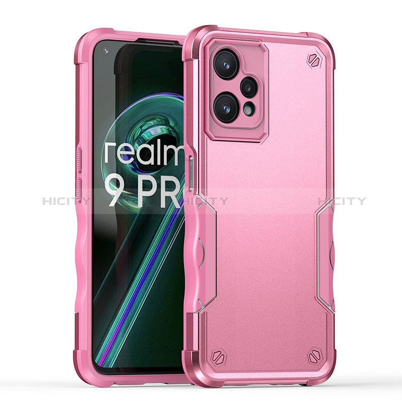 Funda Bumper Silicona y Plastico Mate Carcasa QW1 para Realme 9 Pro 5G Rosa