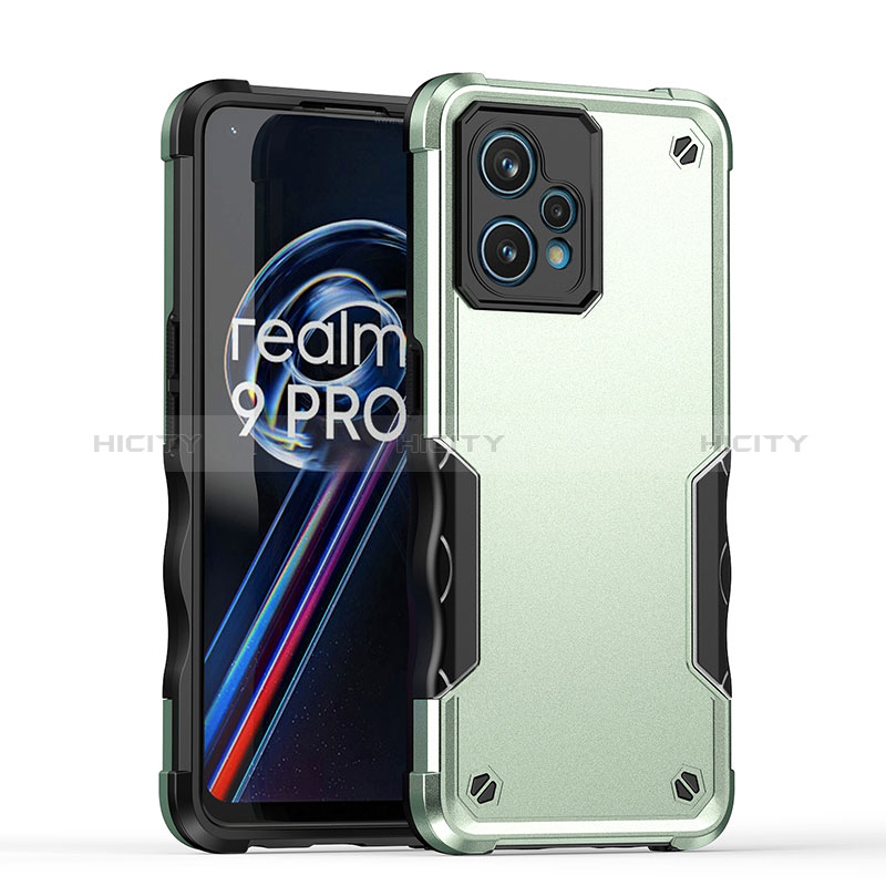 Funda Bumper Silicona y Plastico Mate Carcasa QW1 para Realme 9 Pro+ Plus 5G Menta Verde