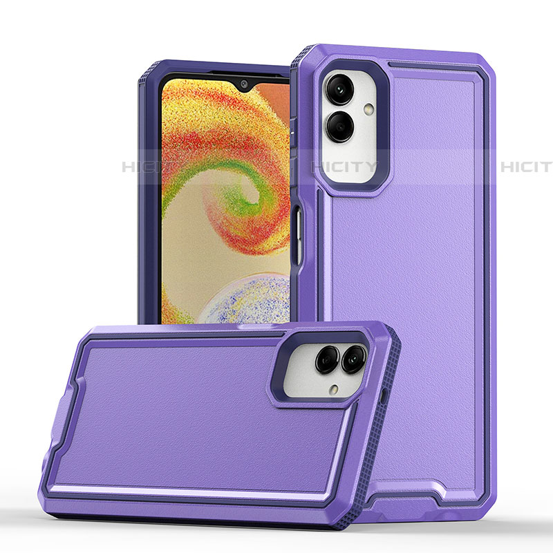 Funda Bumper Silicona y Plastico Mate Carcasa QW1 para Samsung Galaxy A04E Morado