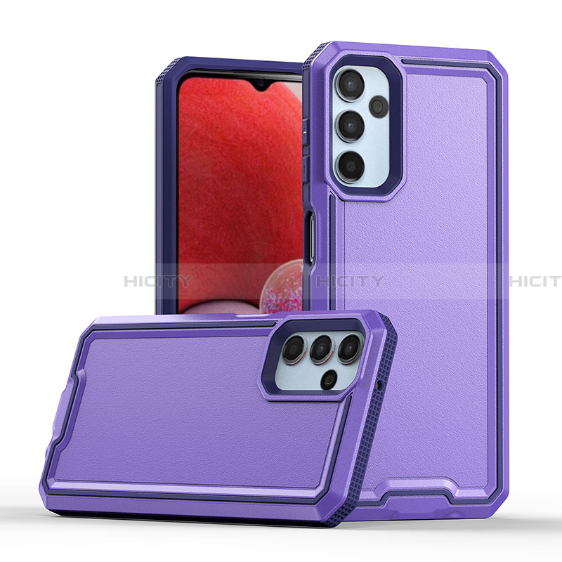 Funda Bumper Silicona y Plastico Mate Carcasa QW1 para Samsung Galaxy A14 5G Morado