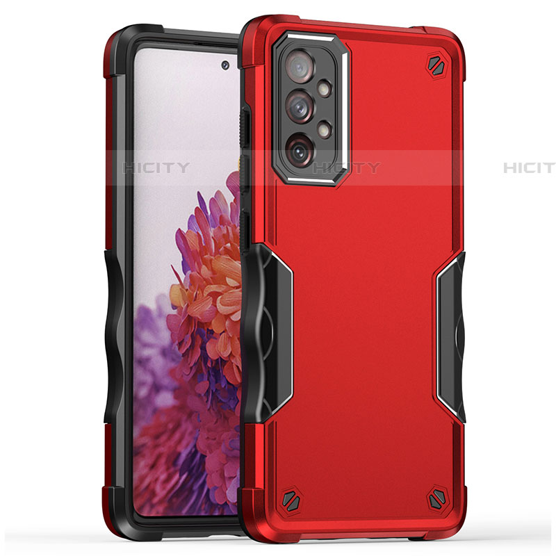 Funda Bumper Silicona y Plastico Mate Carcasa QW1 para Samsung Galaxy A73 5G Rojo