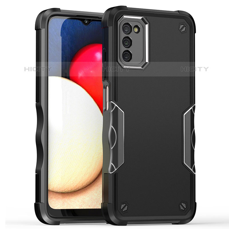 Funda Bumper Silicona y Plastico Mate Carcasa QW1 para Samsung Galaxy M02s Negro