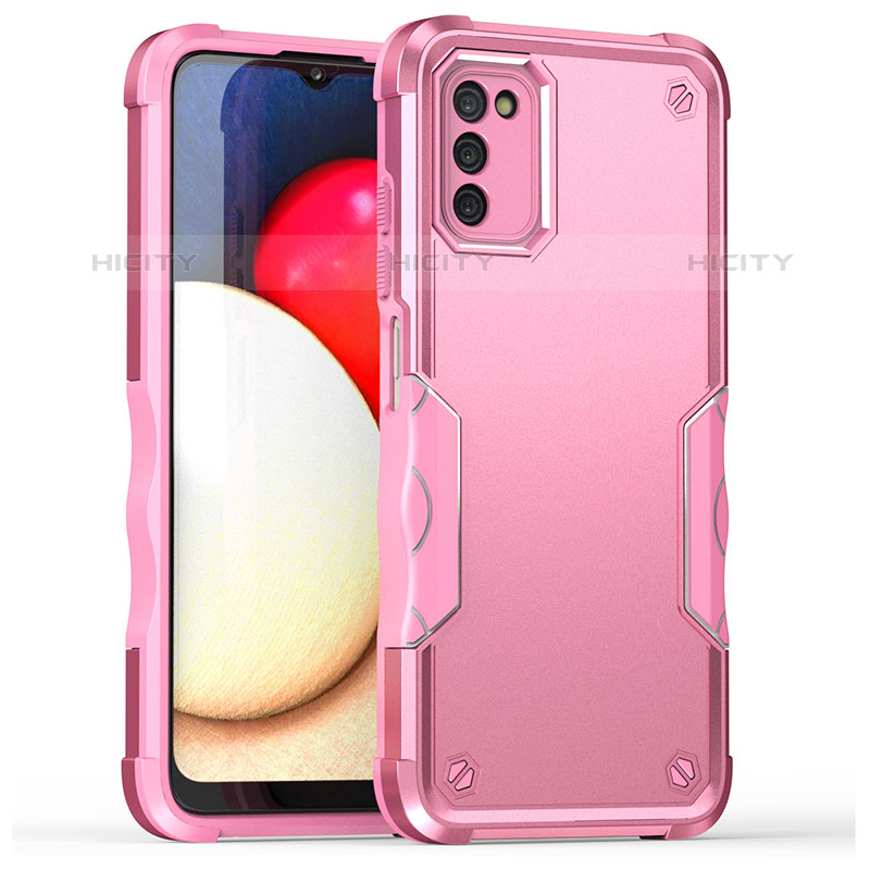 Funda Bumper Silicona y Plastico Mate Carcasa QW1 para Samsung Galaxy M02s Oro Rosa