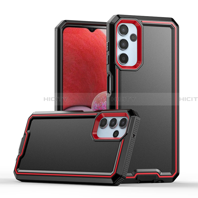 Funda Bumper Silicona y Plastico Mate Carcasa QW1 para Samsung Galaxy M44 5G Rojo y Negro