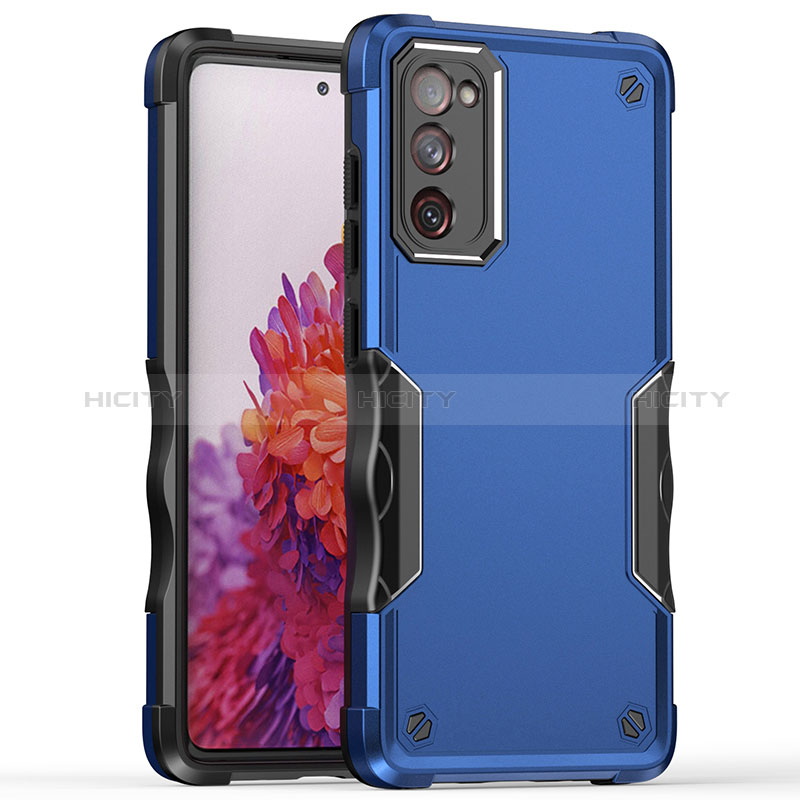 Funda Bumper Silicona y Plastico Mate Carcasa QW1 para Samsung Galaxy S20 FE (2022) 5G Azul