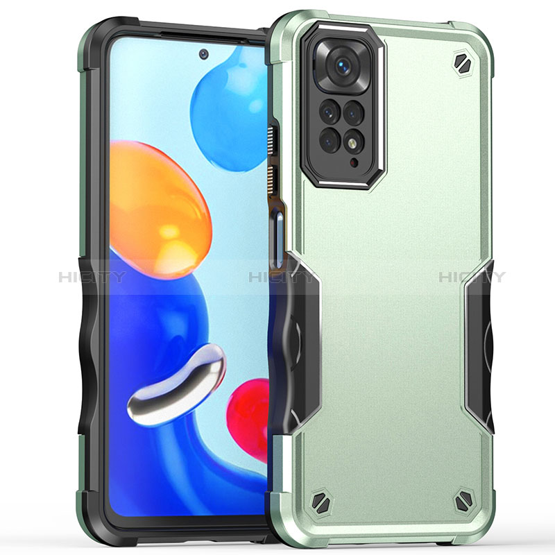 Funda Bumper Silicona y Plastico Mate Carcasa QW1 para Xiaomi Redmi Note 11 Pro 4G Menta Verde