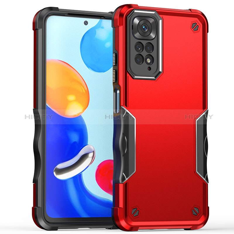 Funda Bumper Silicona y Plastico Mate Carcasa QW1 para Xiaomi Redmi Note 11 Pro 4G Rojo