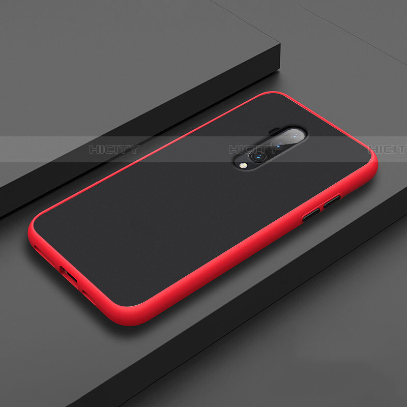 Funda Bumper Silicona y Plastico Mate Carcasa R01 para OnePlus 7T Pro Rojo