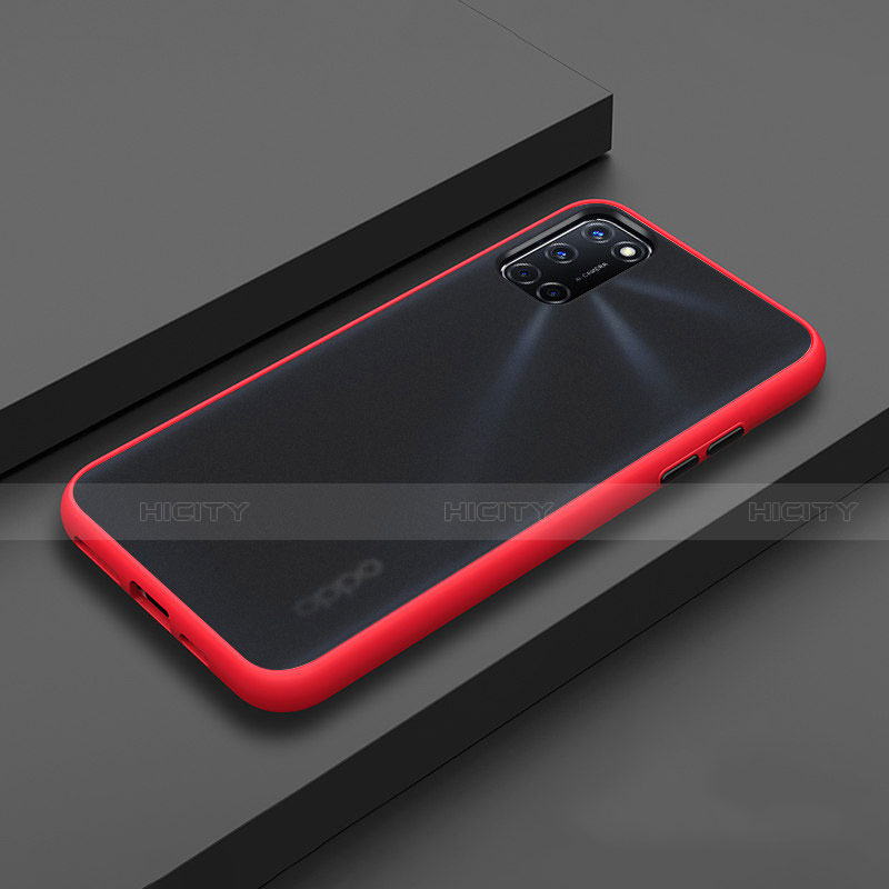 Funda Bumper Silicona y Plastico Mate Carcasa R01 para Oppo A92 Rojo