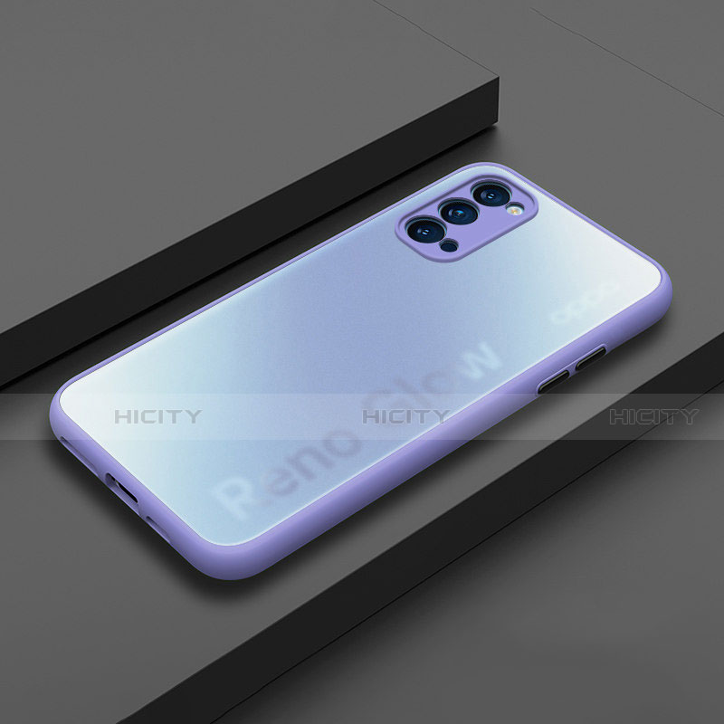 Funda Bumper Silicona y Plastico Mate Carcasa R01 para Oppo Reno4 Pro 5G Blanco