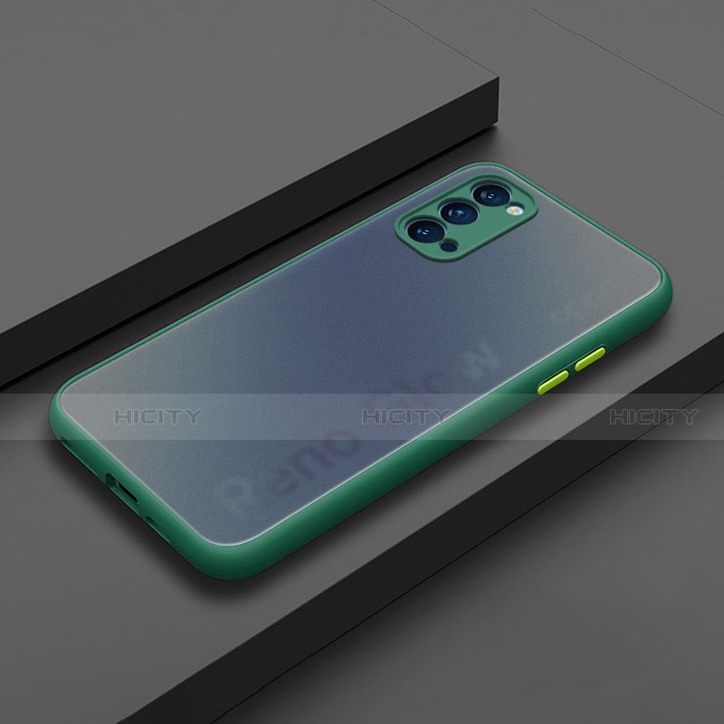 Funda Bumper Silicona y Plastico Mate Carcasa R01 para Oppo Reno4 Pro 5G Verde