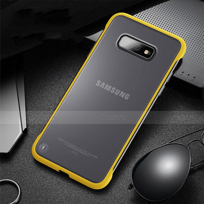 Funda Bumper Silicona y Plastico Mate Carcasa R01 para Samsung Galaxy S10e Amarillo