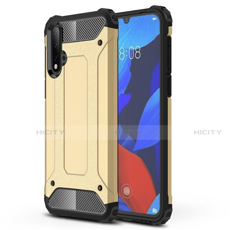 Funda Bumper Silicona y Plastico Mate Carcasa R02 para Huawei Nova 5 Oro