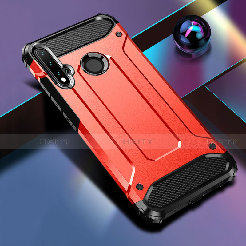 Funda Bumper Silicona y Plastico Mate Carcasa R02 para Huawei Nova 5i Rojo