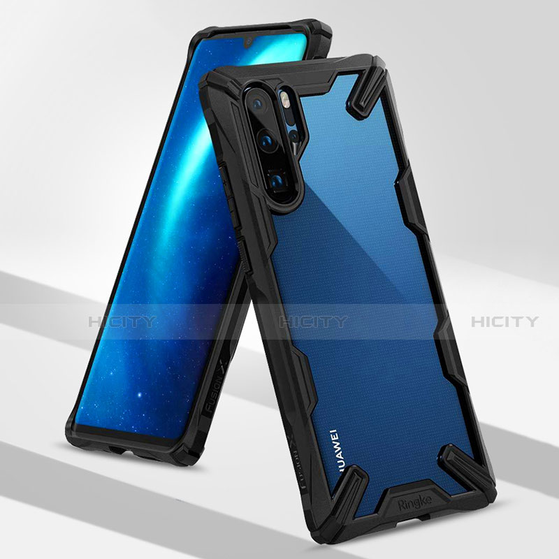 Funda Bumper Silicona y Plastico Mate Carcasa R02 para Huawei P30 Pro New Edition Negro