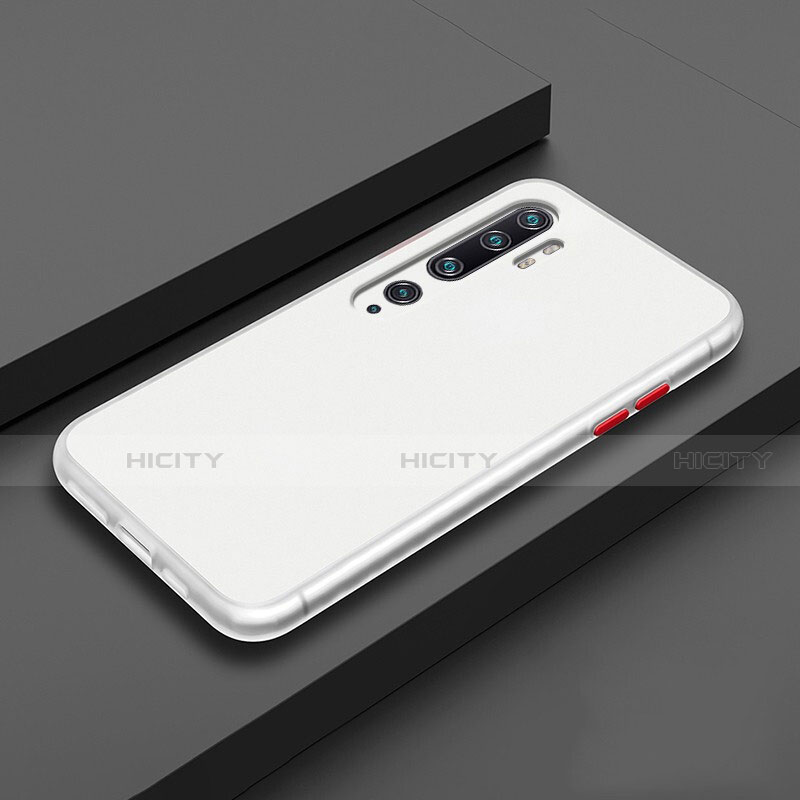 Funda Bumper Silicona y Plastico Mate Carcasa R02 para Xiaomi Mi Note 10 Pro Blanco