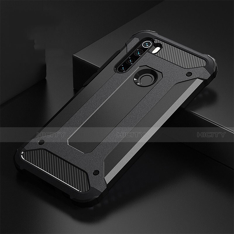 Funda Bumper Silicona y Plastico Mate Carcasa R02 para Xiaomi Redmi Note 8 (2021) Negro