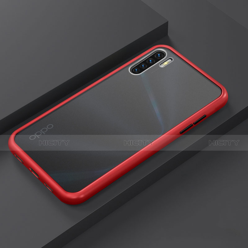 Funda Bumper Silicona y Plastico Mate Carcasa R03 para Oppo F15 Rojo