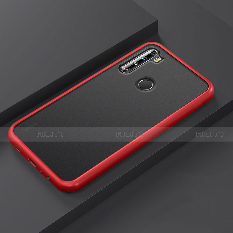 Funda Bumper Silicona y Plastico Mate Carcasa R03 para Xiaomi Redmi Note 8 (2021) Rojo