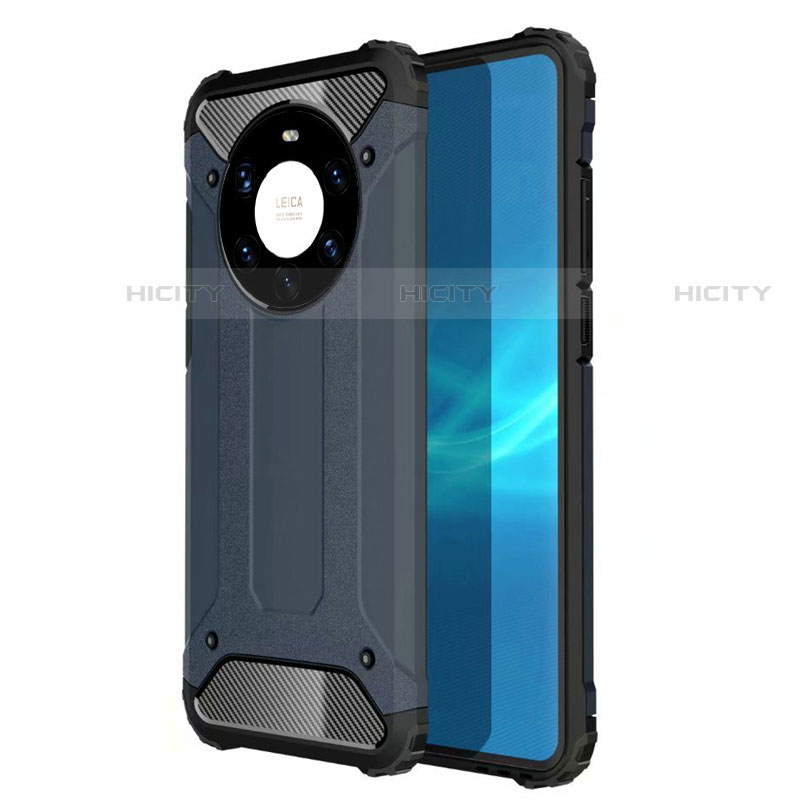 Funda Bumper Silicona y Plastico Mate Carcasa U01 para Huawei Mate 40 Pro+ Plus Azul Real