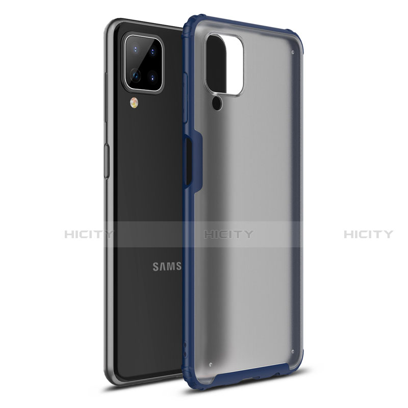 Funda Bumper Silicona y Plastico Mate Carcasa U01 para Samsung Galaxy A12 Azul