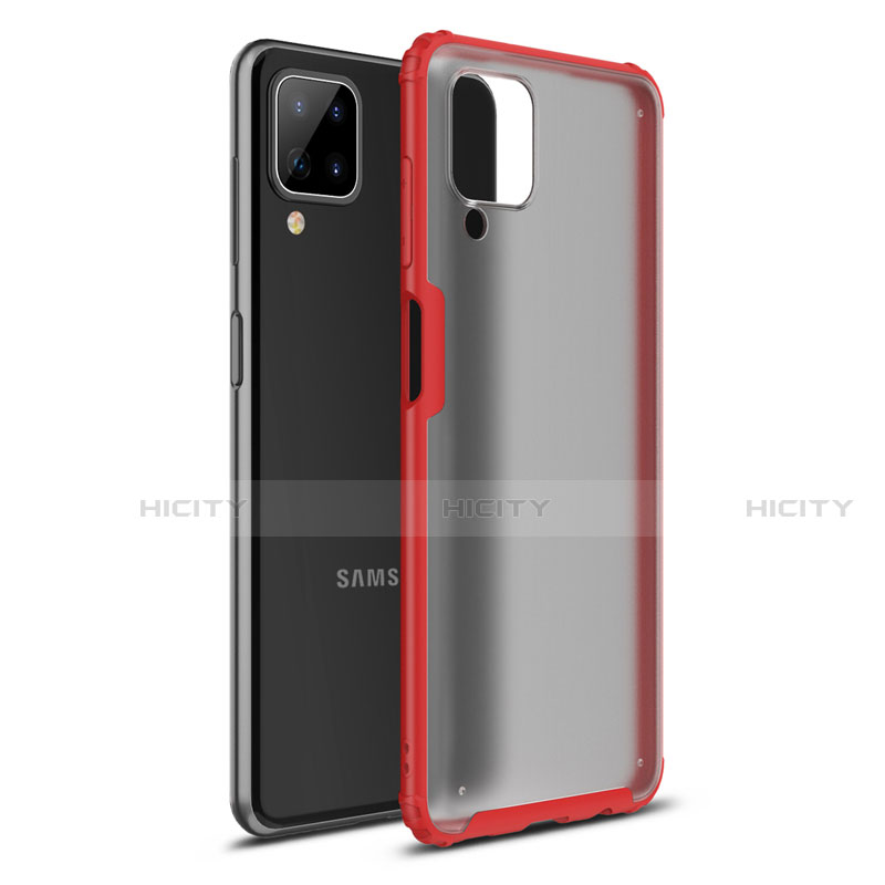 Funda Bumper Silicona y Plastico Mate Carcasa U01 para Samsung Galaxy A12 Rojo