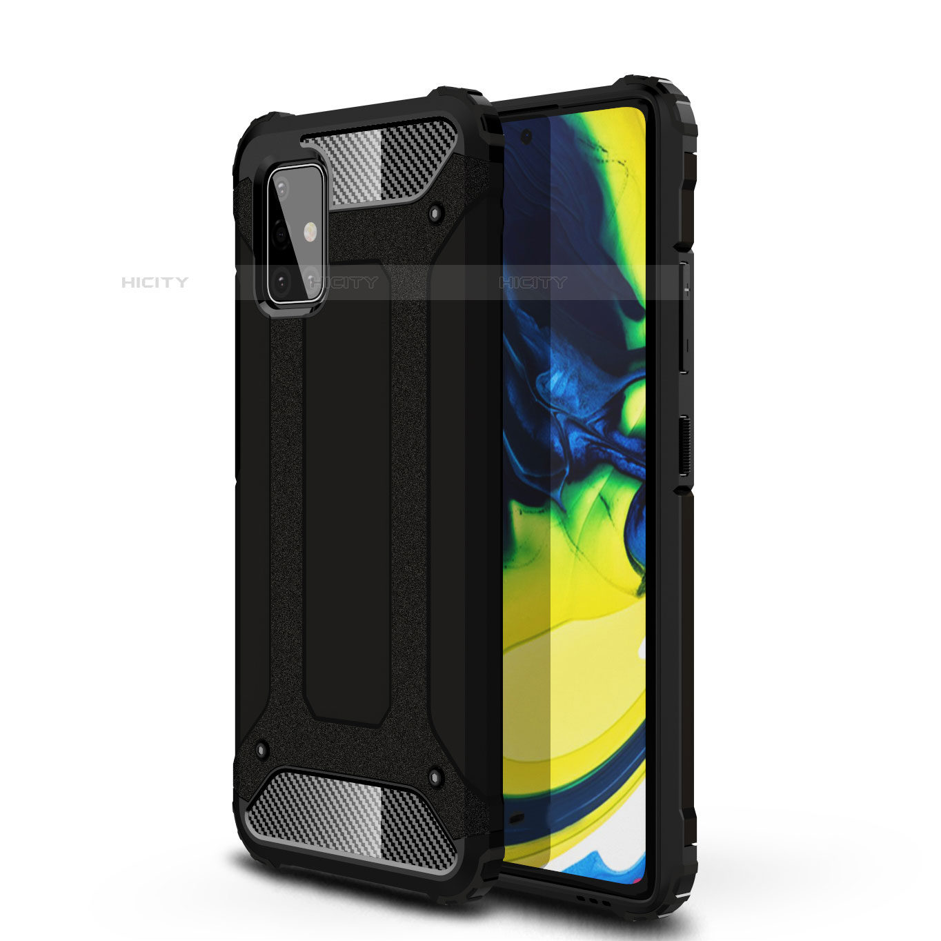 Funda Bumper Silicona y Plastico Mate Carcasa U01 para Samsung Galaxy A71 5G Negro