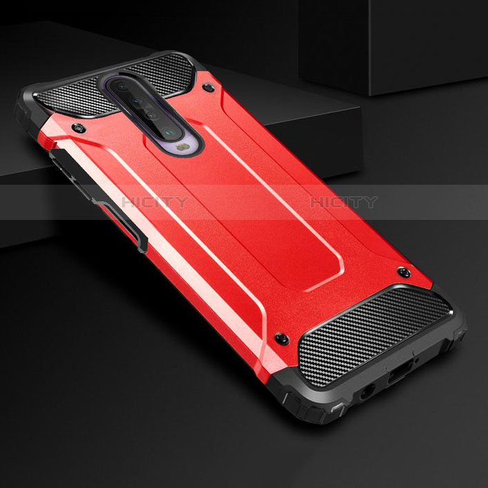 Funda Bumper Silicona y Plastico Mate Carcasa U01 para Xiaomi Poco X2 Rojo