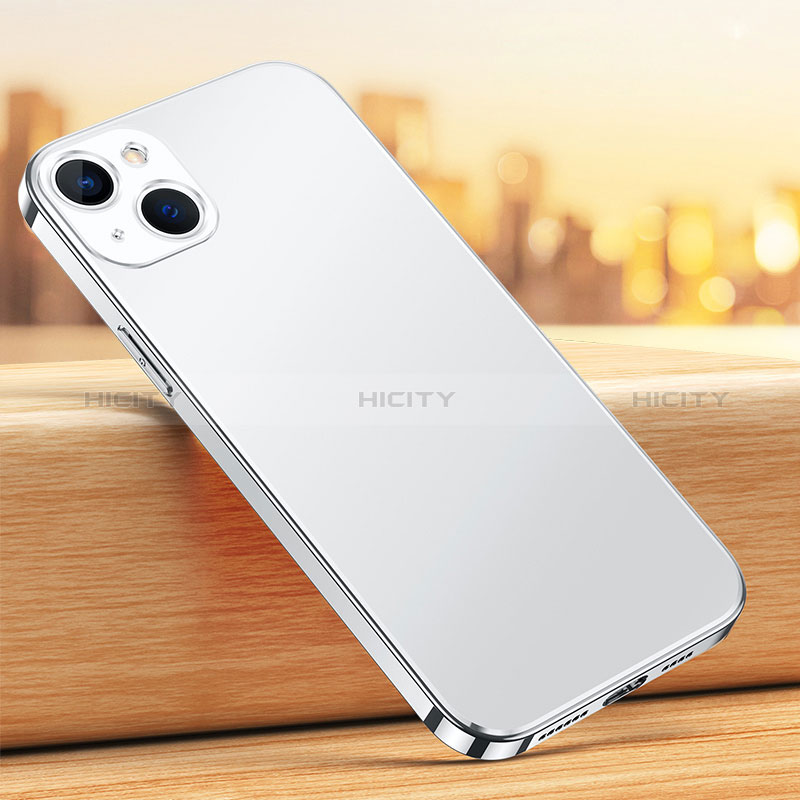 Funda Bumper Silicona y Plastico Mate Carcasa U02 para Apple iPhone 15 Plata