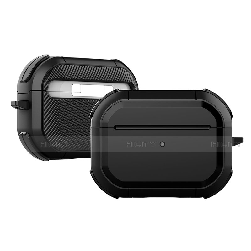 Funda Bumper Silicona y Plastico Mate Carcasa U03 para Apple AirPods Pro Negro